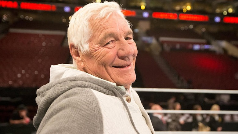 WWE Hall of Famer Pat Patterson smiles for the camera.