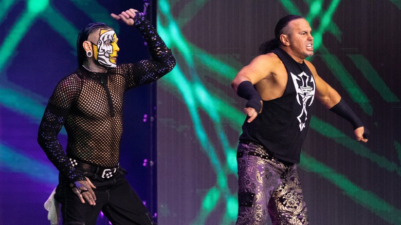 The Hardys Pose During Their AEW Entrance