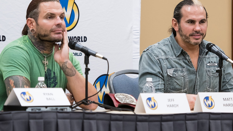 the Hardy Boyz speaking to fans