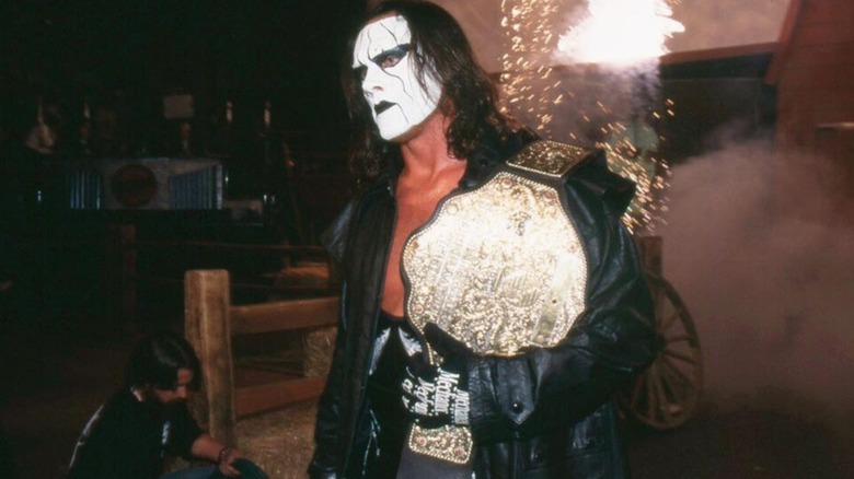 Sting in Crow Garb With WCW World Title