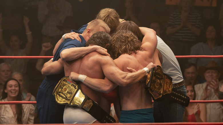 The Von Erichs huddle in ring