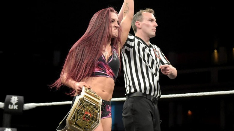 Kay Lee Ray after winning the NXT UK Women's Championship