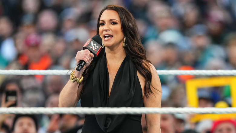 Stephanie McMahon in the ring during Night Two of WrestleMania 40