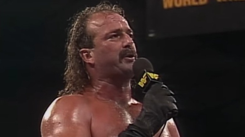 Jake "The Snake" Roberts cuts a promo