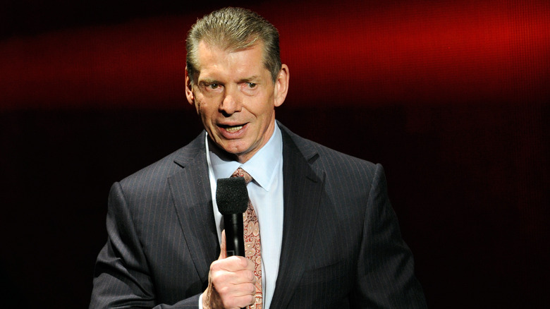 Vince McMahon talking on the mic