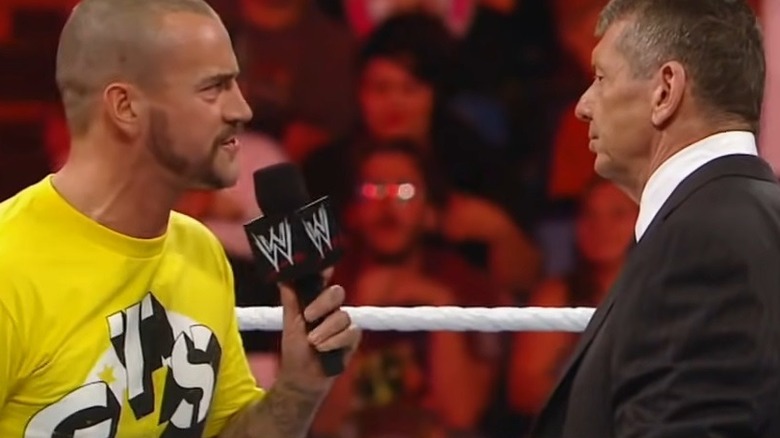 CM Punk talking to Vince McMahon