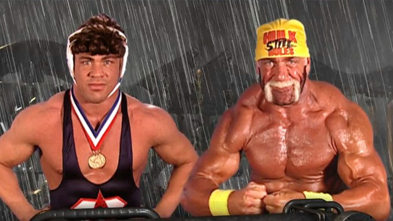 Kurt Angle and Hogan pose