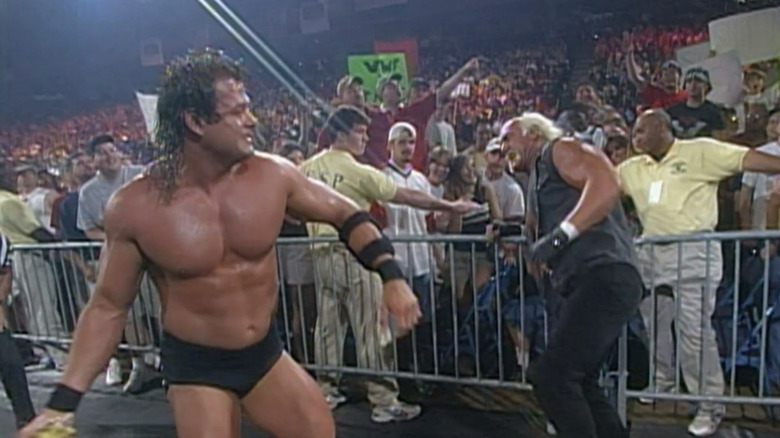 Mike Awesome about to strike Hogan