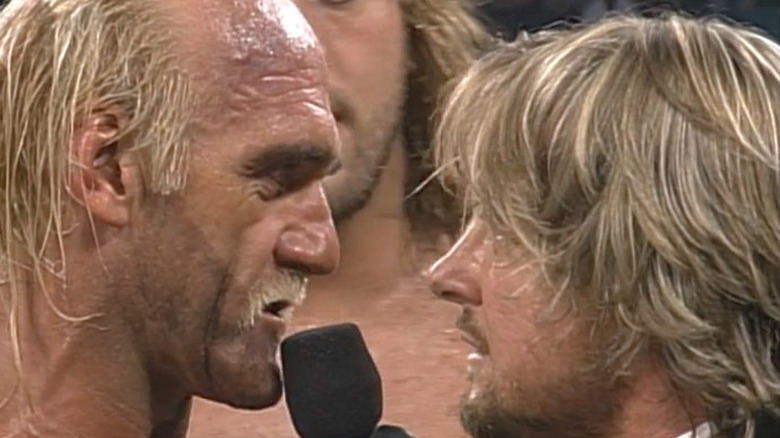 Hulk Hogan and Roddy Piper face to face