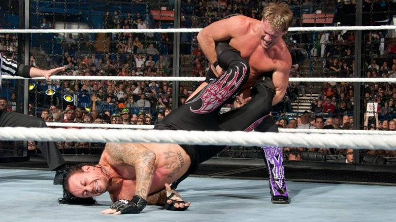 Chris Jericho putting Undertaker in the Walls of Jericho
