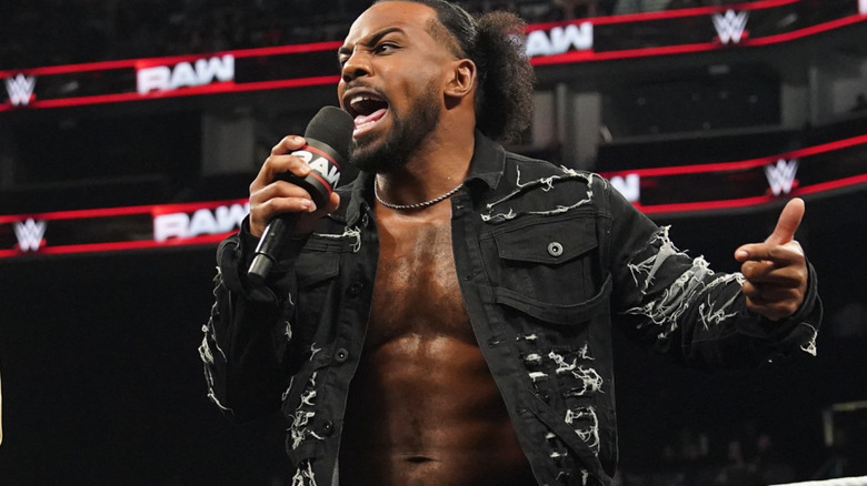 Xavier woods cutting a promo