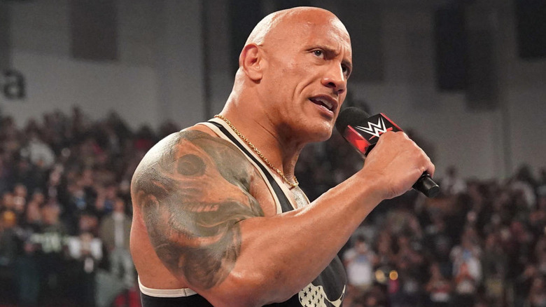 The Rock cutting a promo on WWE television