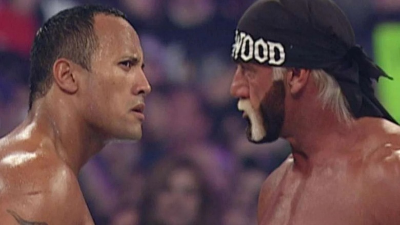 The Rock and Hulk Hogan at WrestleMania X8