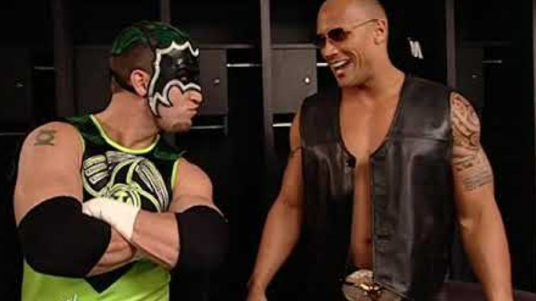 The Rock and the Hurricane backstage