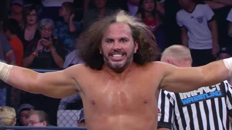 Broken Matt Hardy posing in the ring