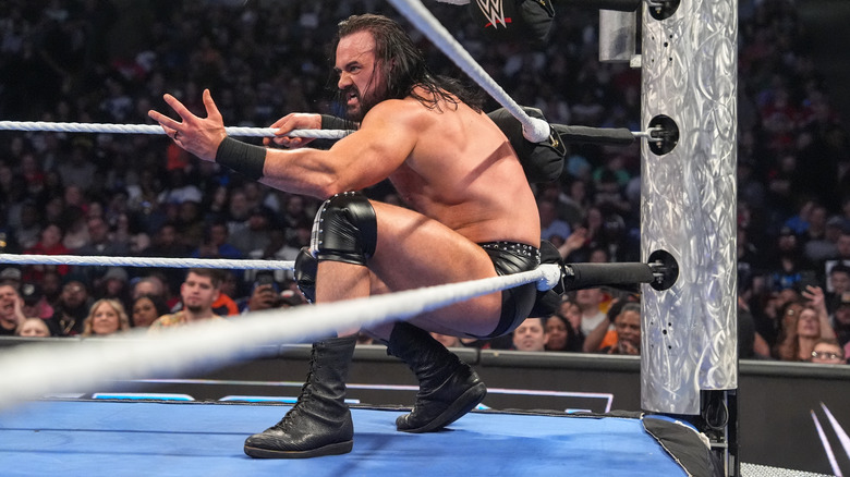 Drew McIntyre sets up for the Claymore on "WWE SmackDown."