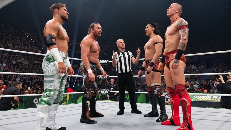 Will Ospreay, Kenny Omega, Konosuke Takeshita, and Kyle Fletcher at AEW Grand Slam Australia