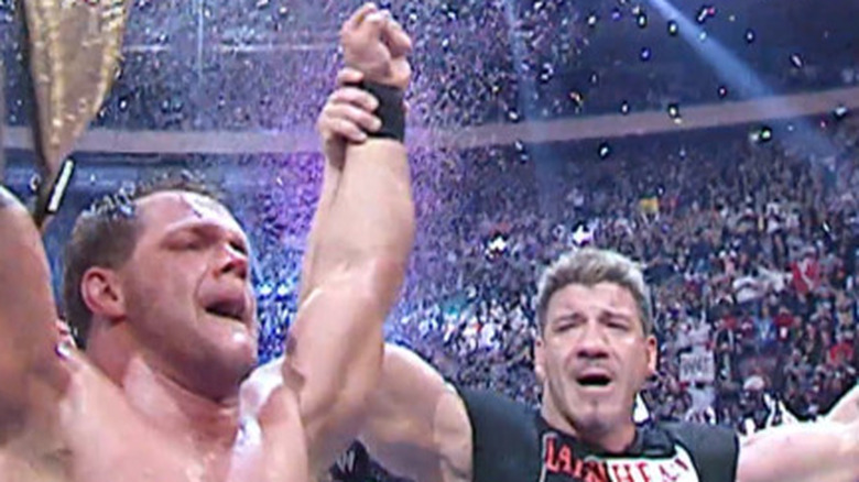 Eddie Guerrero Chris Benoit celebrate