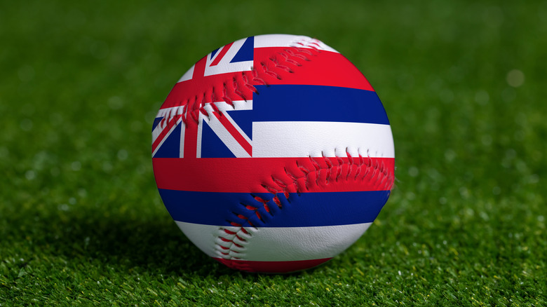 baseball with flag of hawaii