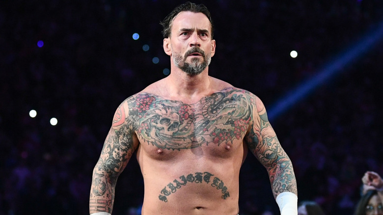 CM Punk is shirtless