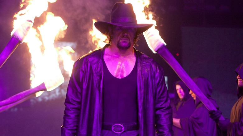 The Undertaker entering through flames