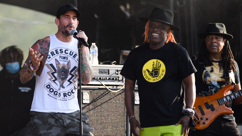 CM Punk on stage with Living Colour
