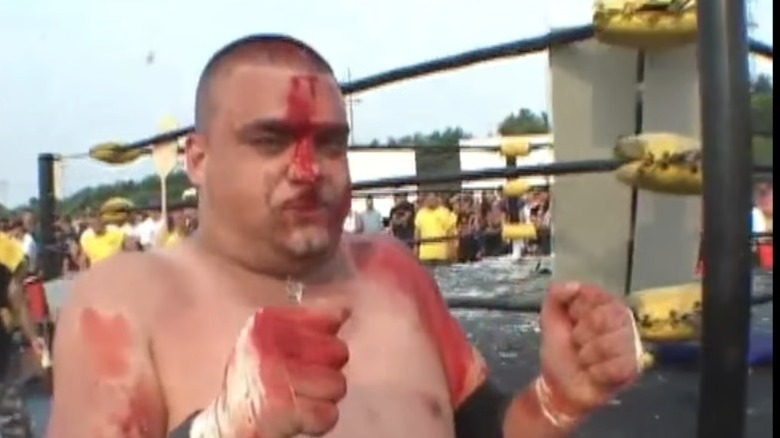 Eddie Kingston after taking damage in CZW's Tournament of Death