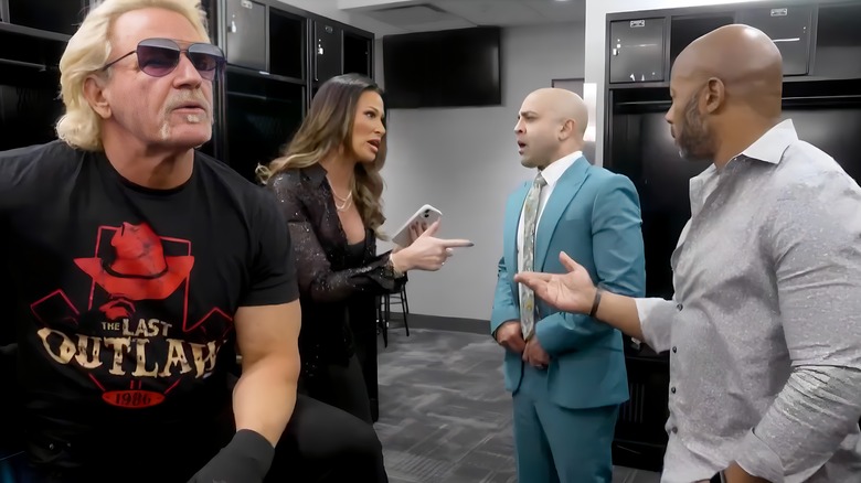 Jeff Jarrett, Karen Jarrett, Sonjay Dutt, and Jay Lethal