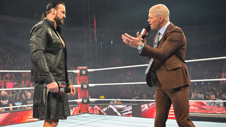 Cody Rhodes talking to Drew McIntyre