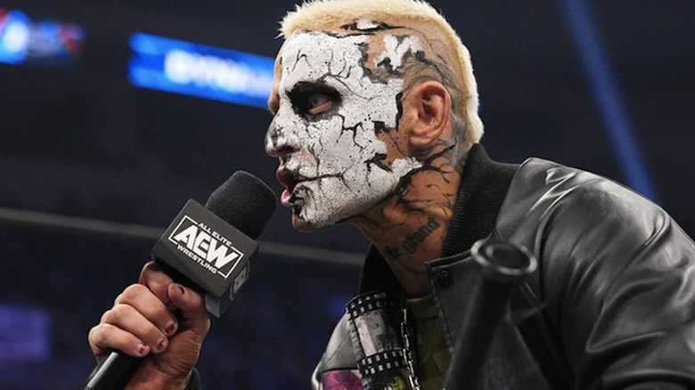 Darby Allin speaking into microphone