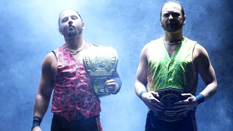 The Young Bucks with AEW Tag Team Titles