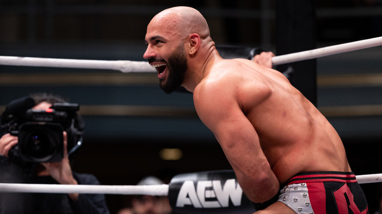 Ricochet smiling in the ring