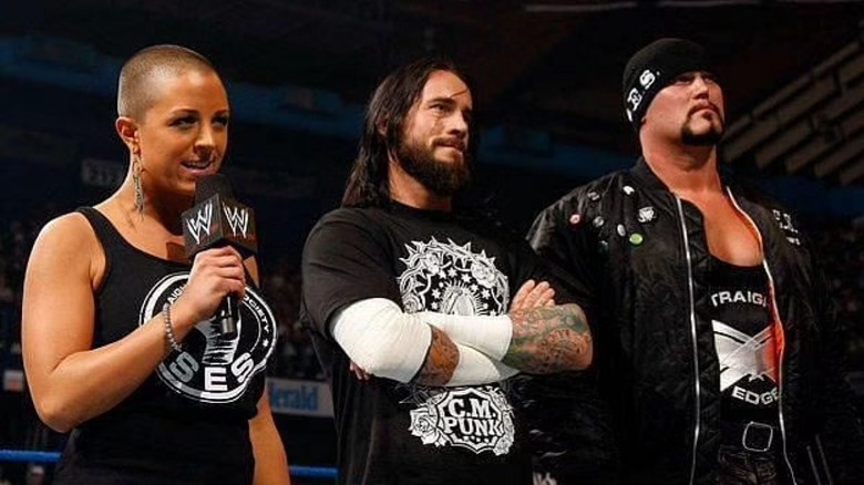 Serena Deeb with CM Punk and Luke Gallows in 2010