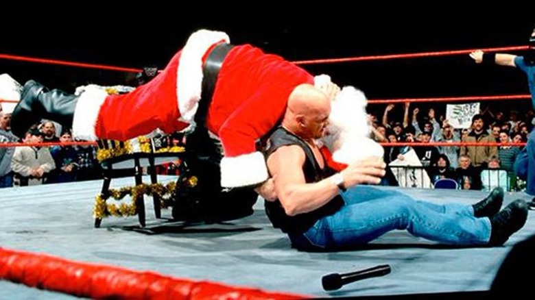 Santa eats a stunner from Steve