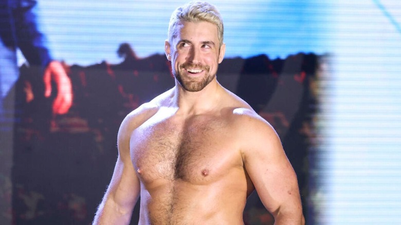 TNA Wrestling's Joe Hendry looks to the audience while debuting during "WWE NXT."