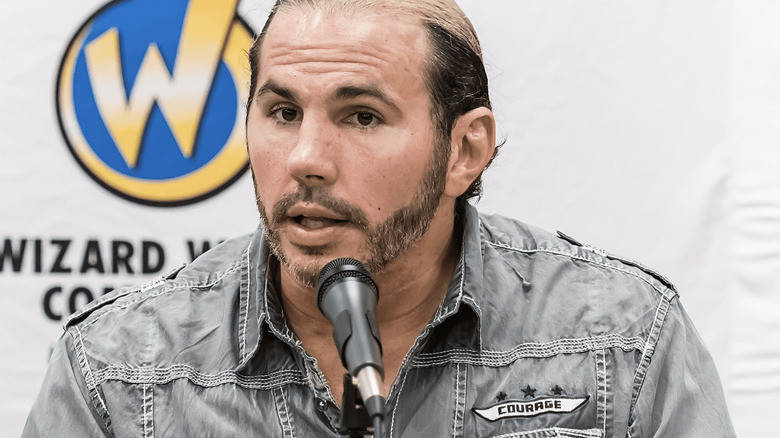 Matt Hardy speaks on a panel during Wizard World Comic Con.