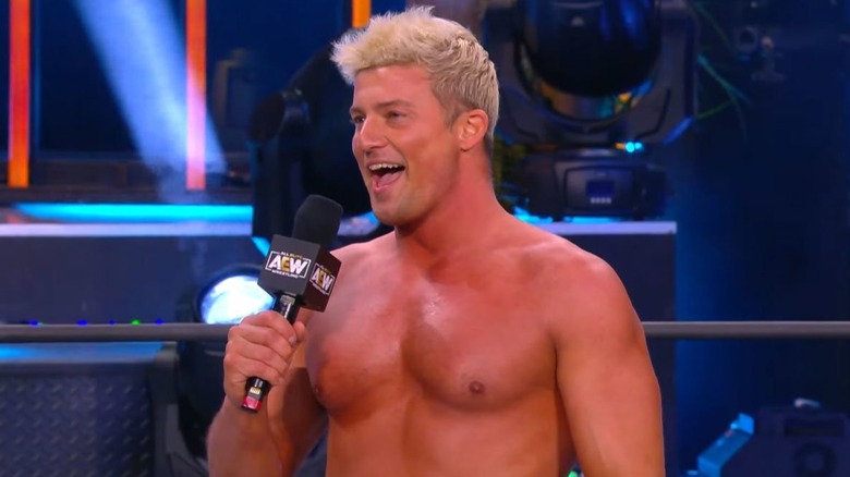 Ryan Nemeth has something to say during an in-ring segment on AEW.