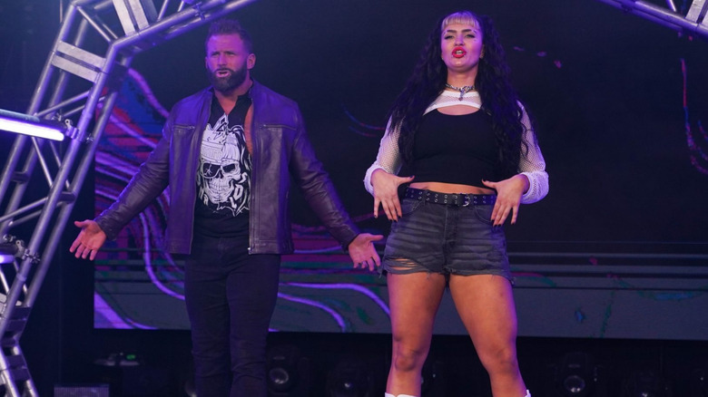 Steph De Lander and Matt Cardona making an entrance in TNA