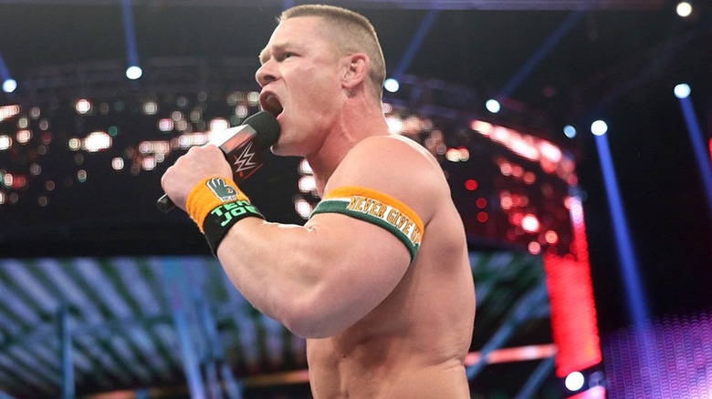 John Cena cutting a promo on WWE television