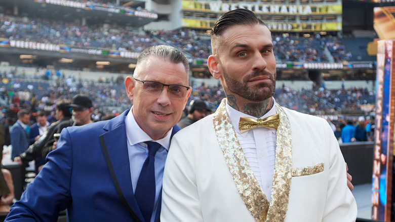 Michael Cole and Corey Graves at WrestleMania 39