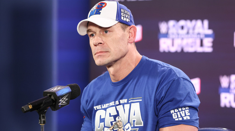 John Cena wearing a baseball hat