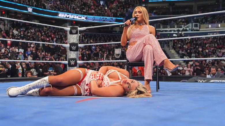 Charlotte Flair and Tiffany Stratton on WWE SmackDown