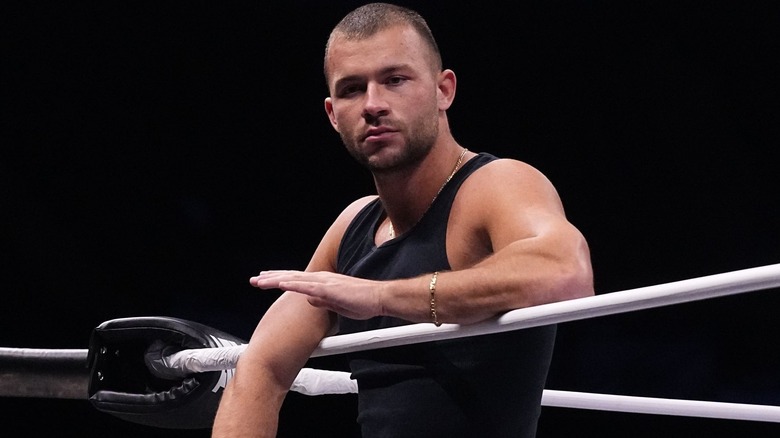 Daniel Garcia leaning against the ring ropes