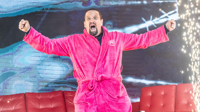 Tommy Dreamer makes an entrance in a bathrobe