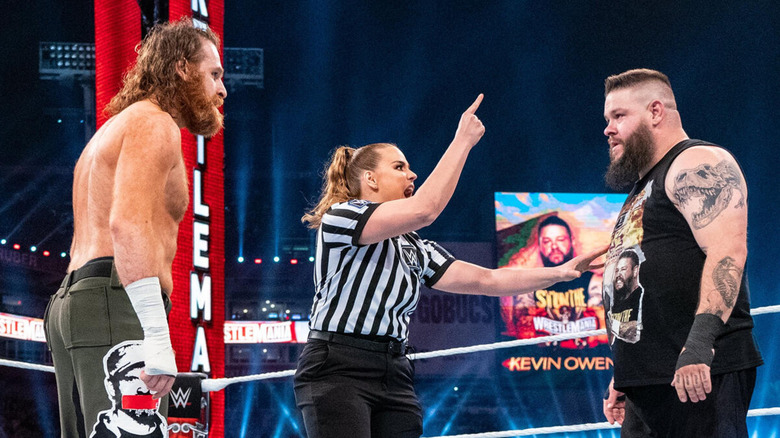 Sami Zayn and Kevin Owens at WrestleMania 37