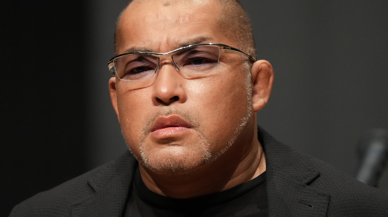 Tomohiro Ishii at a NJPW press conference.