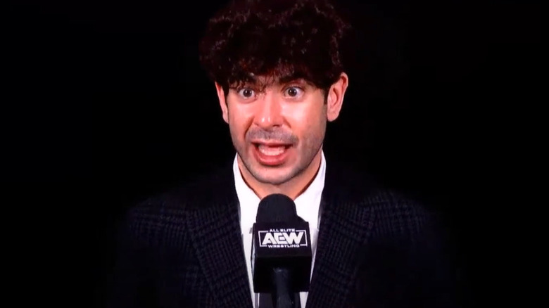 Tony Khan speaking in the AEW x NJPW Forbidden Door 2023 post-show media scrum