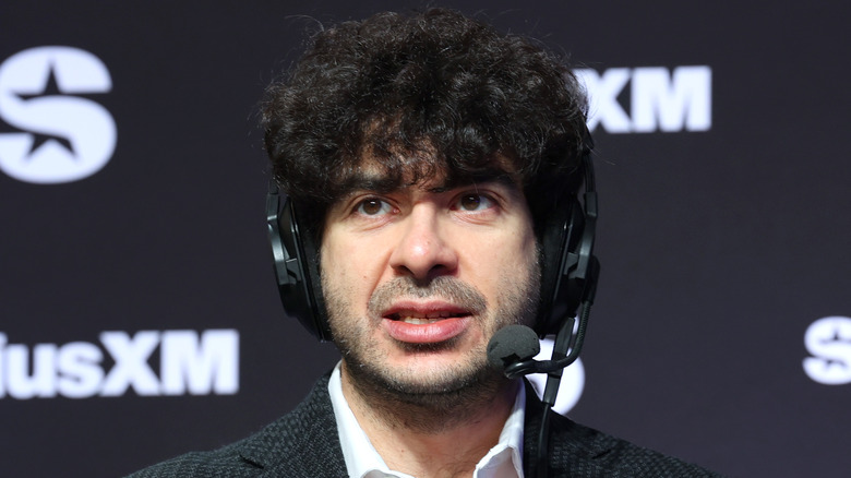 Tony Khan on a headset