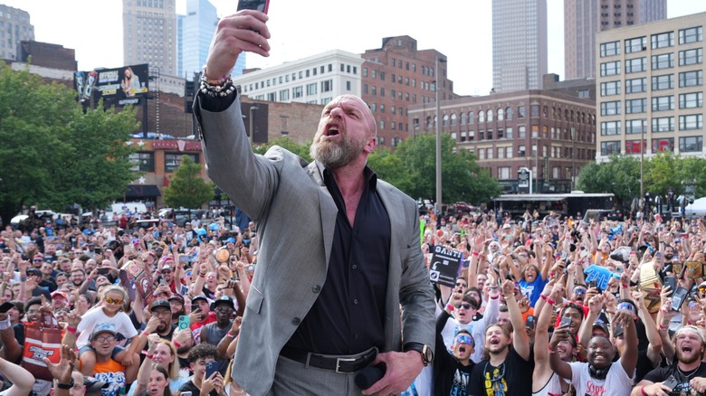 Triple H pumps up the crowd 