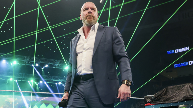 Triple H in the ring during his entrance